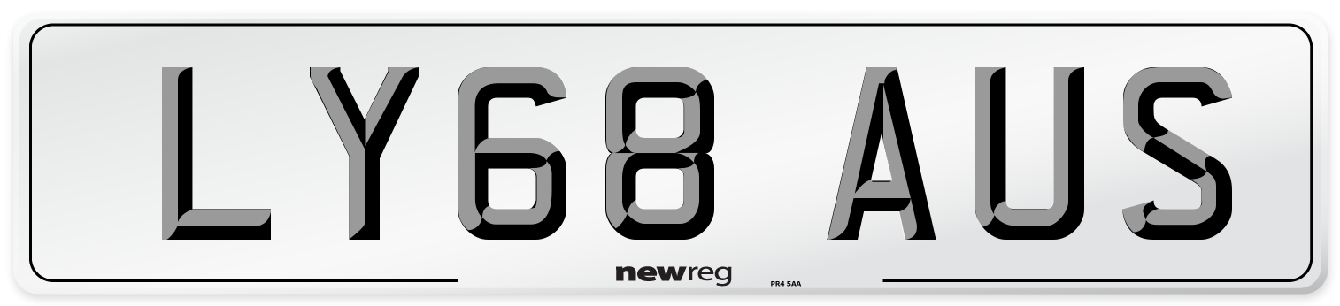 LY68 AUS Number Plate from New Reg
